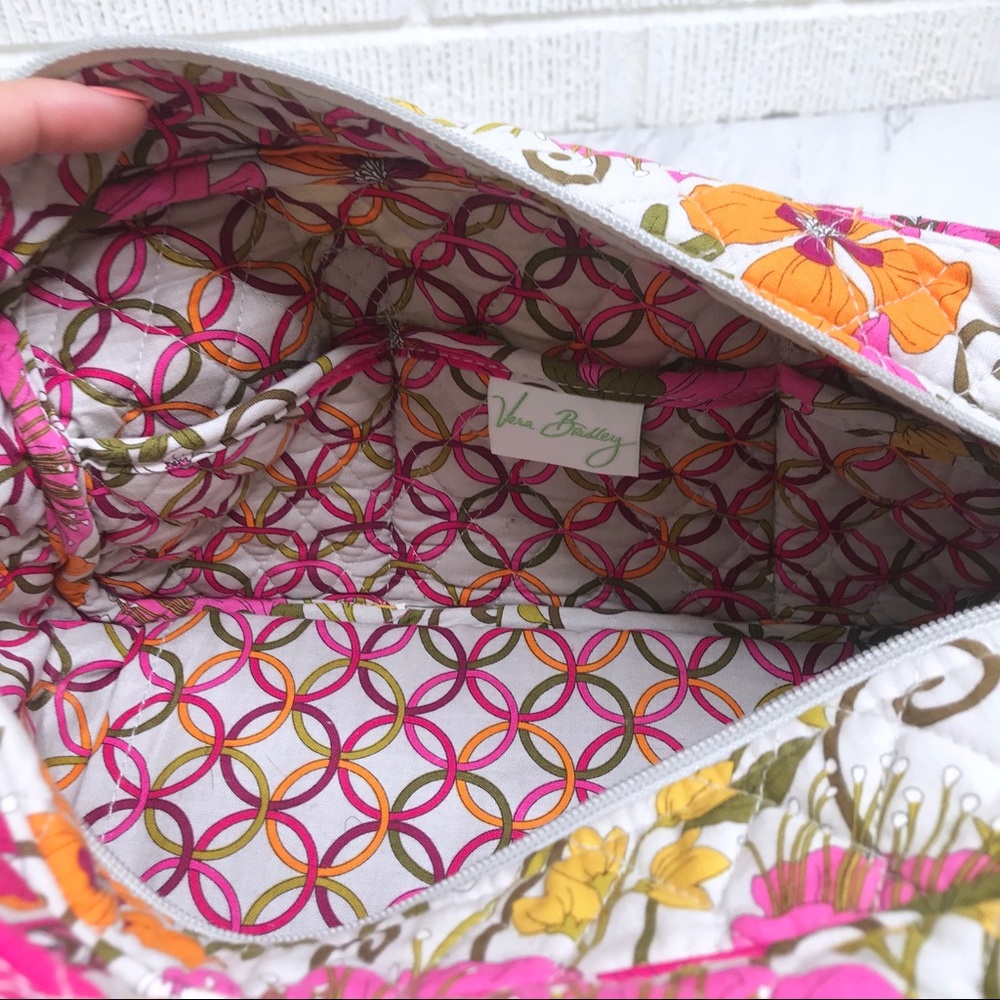 Vera Bradley Tea Party Handbag Shoulder Gray Pink - Picture 4 of 5